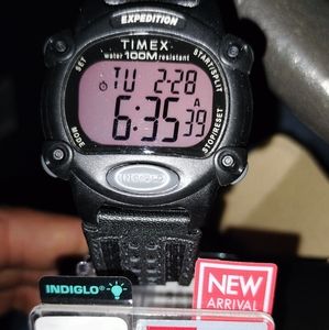 Timex Expedition Digital CAT 39 mm Leather Strap Watch